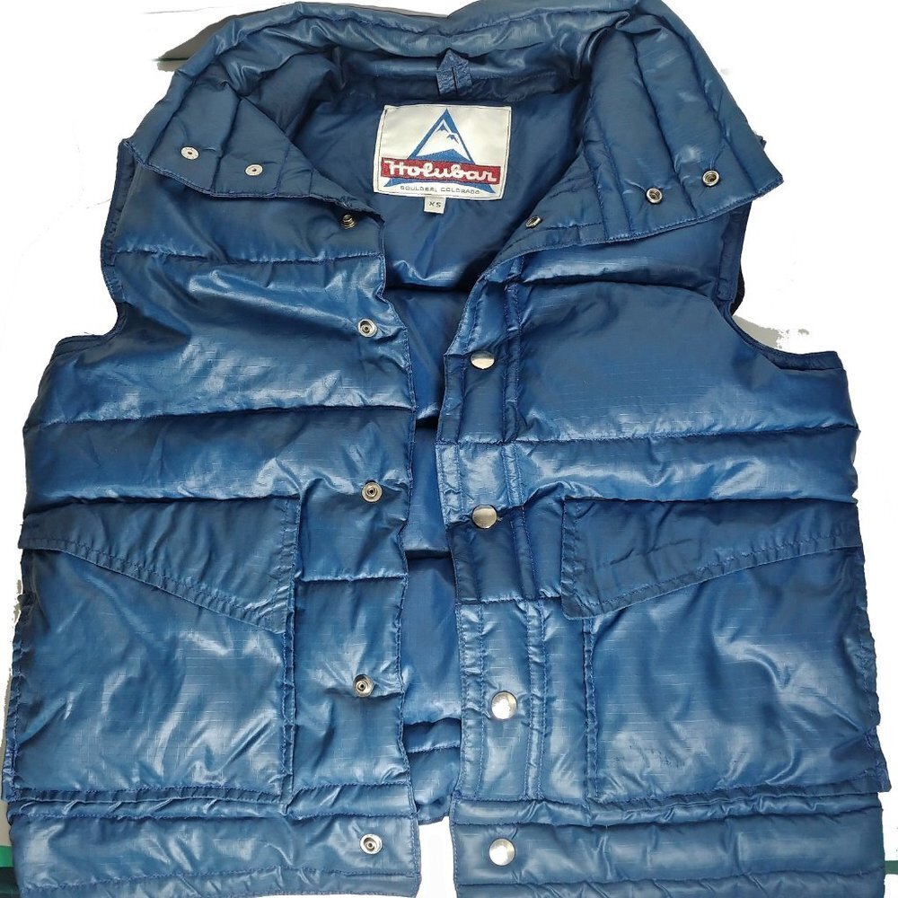 Holubar Colorado Vintage Puffer Down Vest Sz XS retro snap button
